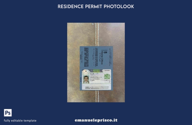 modello photolook di documentazione di residenza nel Regno Unito in stile verifi